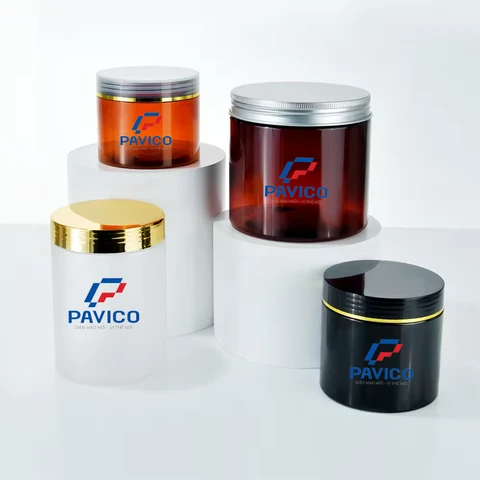 Plastic PET Cosmetic Jars 150ml 200ml ISO 9001 Certified Customizable Color & Printing Vietnam Made