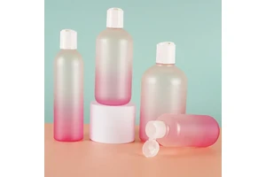 Plastic Bottle Manufacturer Frosted Spray Plastic Round Shampoo Bottle with Plastic Cap Cosmetic Bottle Shampoo Conditioner